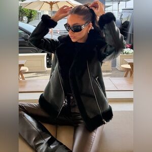 Women's Black Shearling Jacket